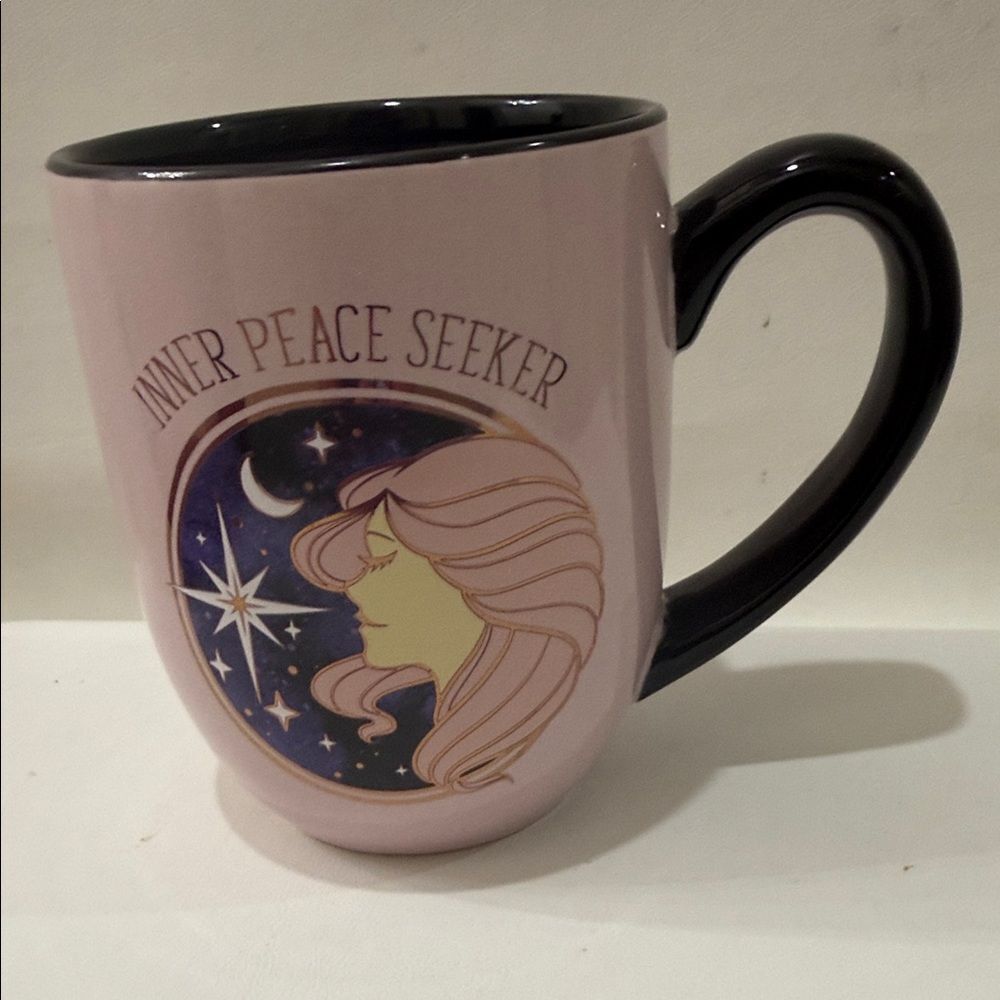 Inner Peace Seeker Celestial Pink Black Moon 24 Oz Mug 4 3/4 In Tall 4 In Round